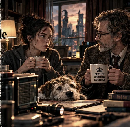Bernard and Eleanor planning in the post office flat