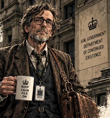 Bernard outside his government department